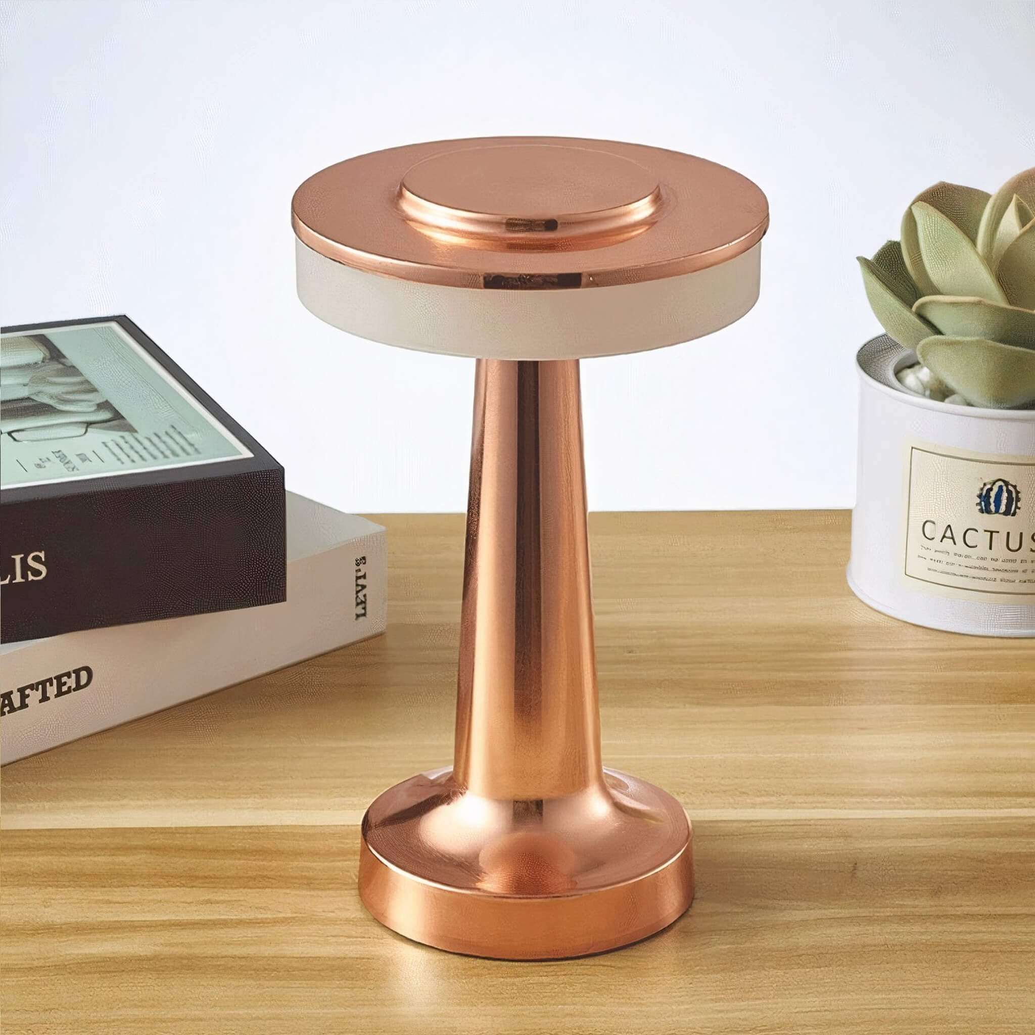 Affluent Table Lamp • Rose Gold • Rechargeable Battery • 2 Pack - Haus of Interiors