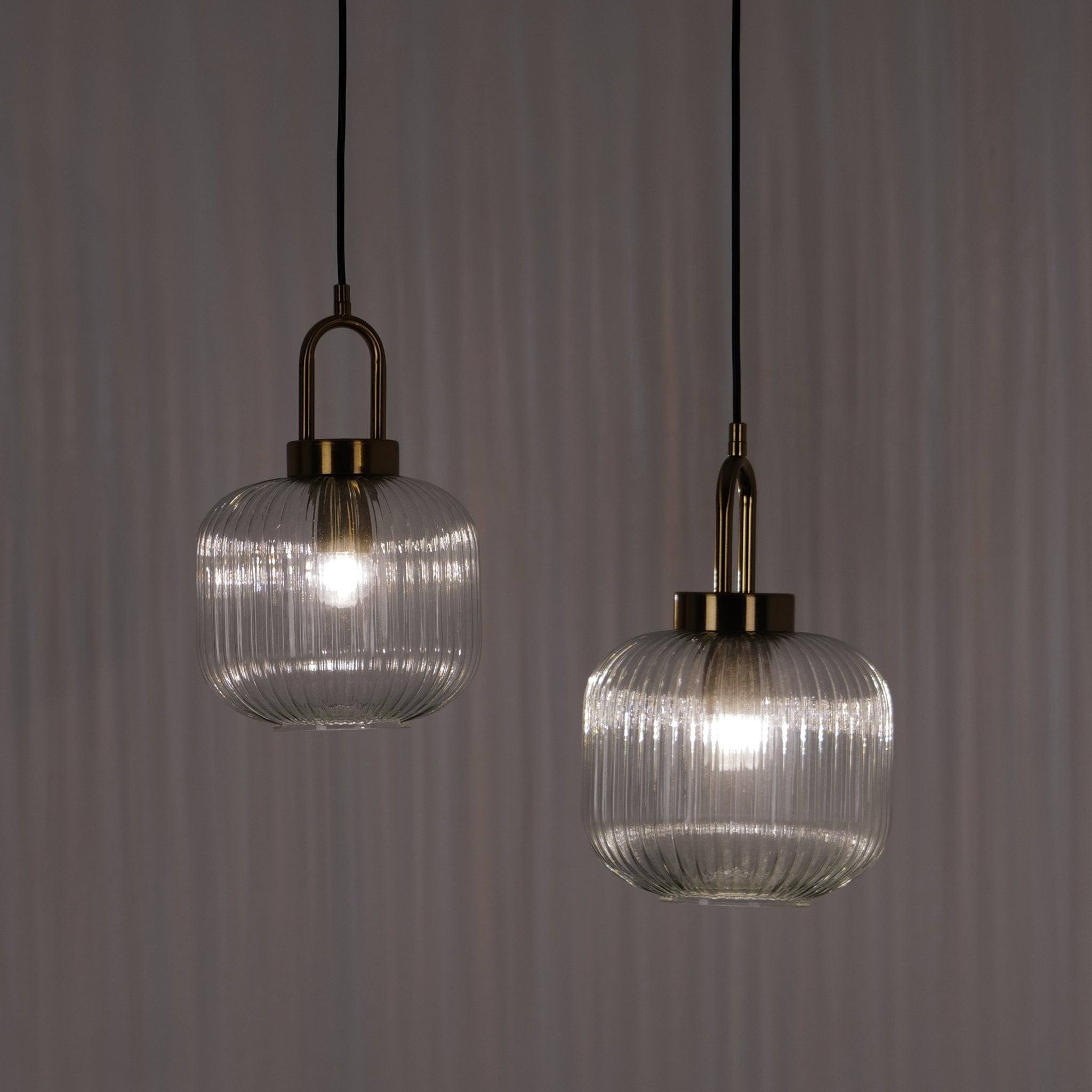 Italian Glass Ceiling Pendants • Clear • 2 - Pack - Ceiling Light - Haus of Interiors